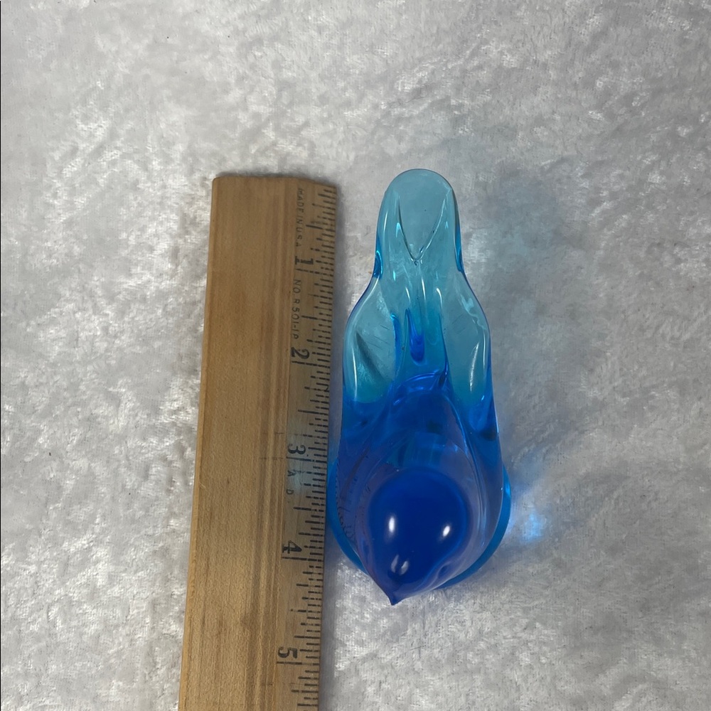 Glass Bluebird of Happiness Figurine Signed by Leo Ward 1996 - Picture 6 of 6